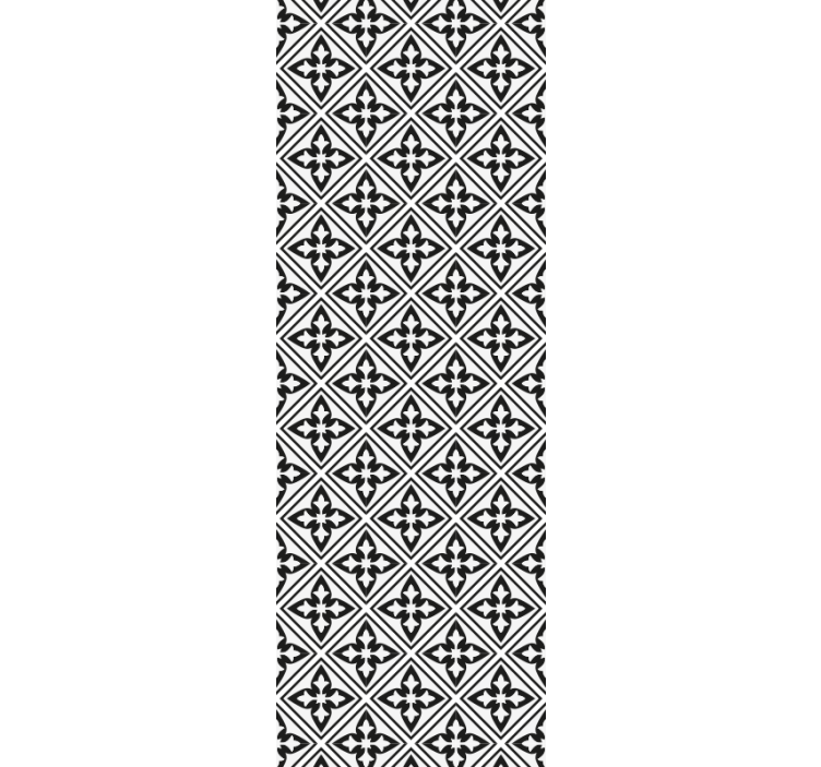 Persiana enrollable negra azulejos florales - TenVinilo