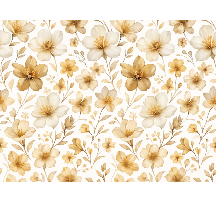 Persiana enrollable amarilla diseño floral realista - TenVinilo