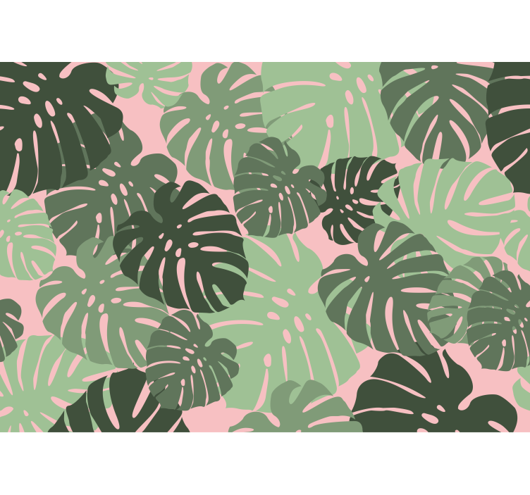 Persiana enrollable para cocina hojas de monstera rosa - TenVinilo