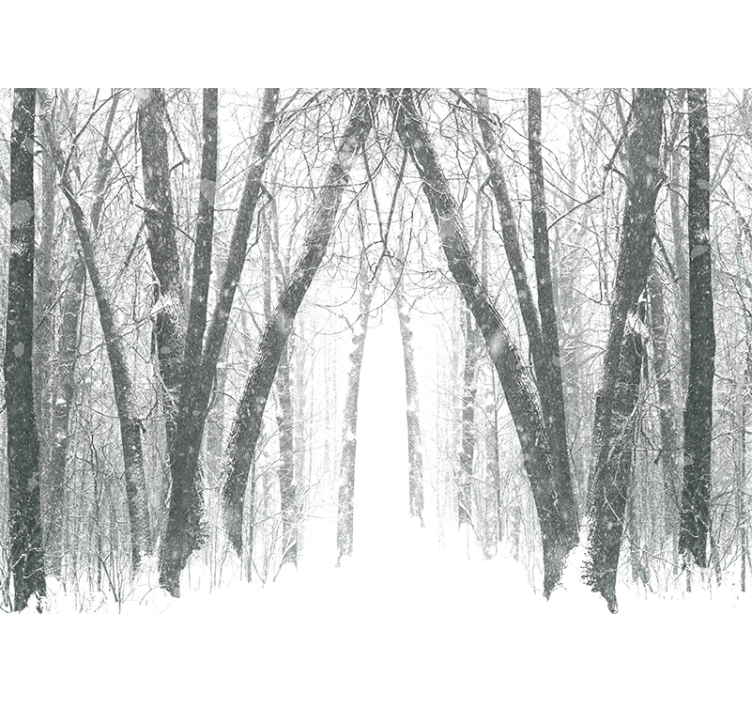 Persiana enrollable blanca Árboles de invierno en el bosque - TenVinilo