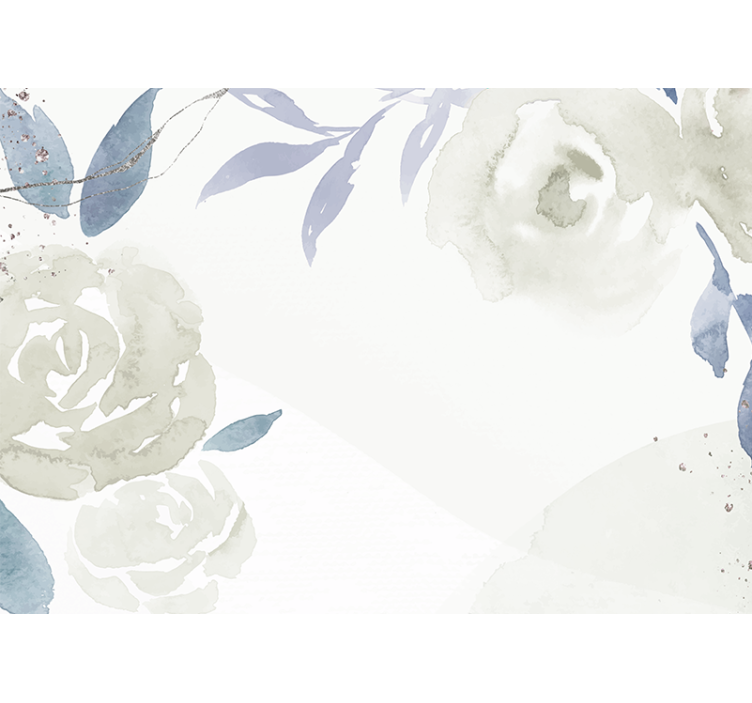 Persiana enrollable blanca ilustración floral decorativa - TenVinilo