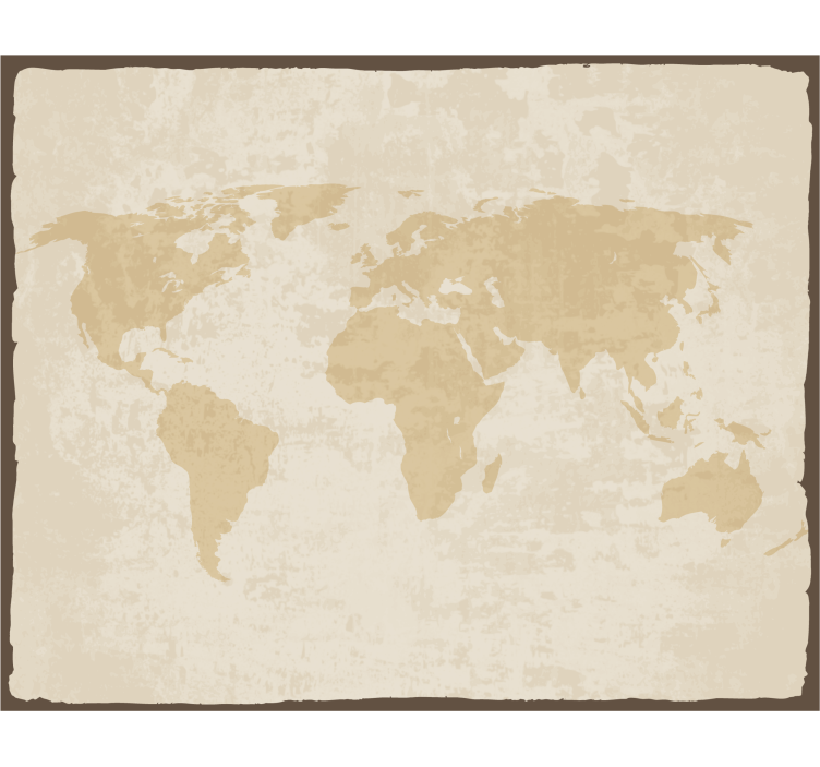 Persiana enrollable salón mapa mundi vintage blanco y beige - TenVinilo