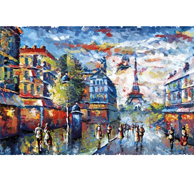 Persiana enrollable salón arte parís bohemio acuarela - TenVinilo