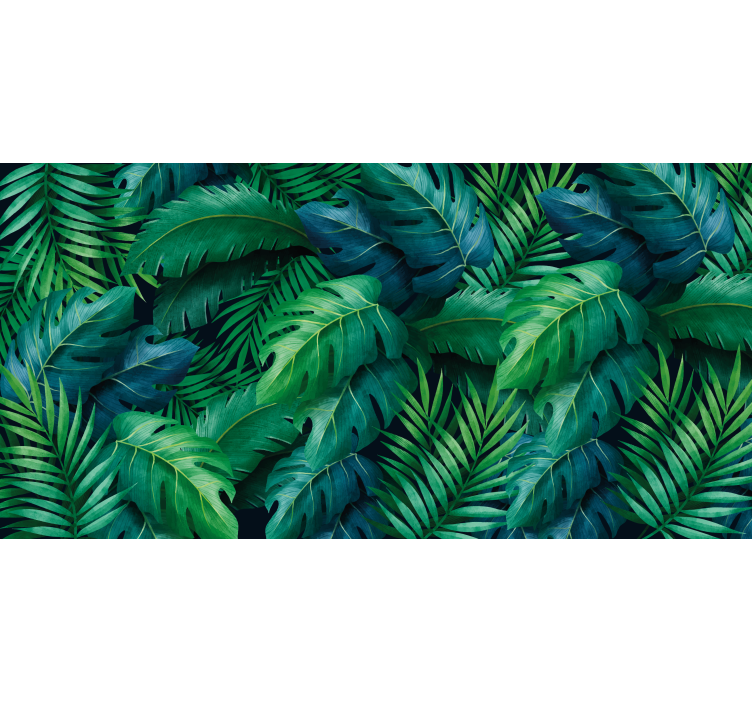 Persiana enrollable salón follaje elegante tropical - TenVinilo