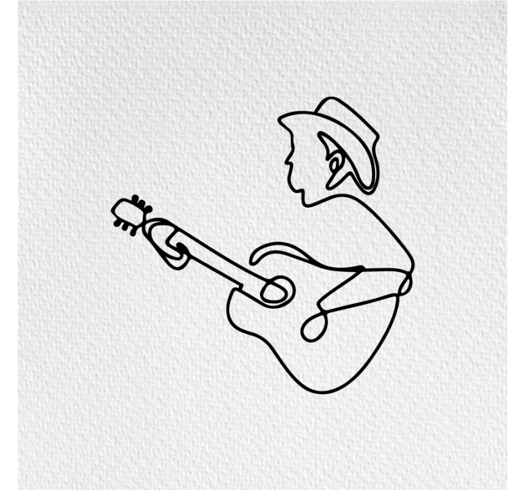 Persiana enrollable salón diseño minimalista de guitarrista - TenVinilo
