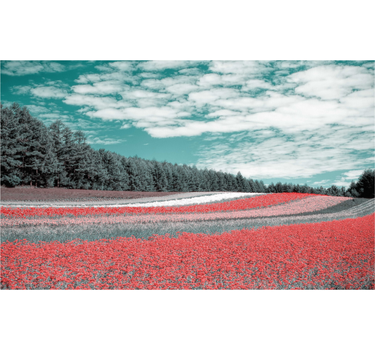 Persiana enrollable salón campo de flores variadas - TenVinilo