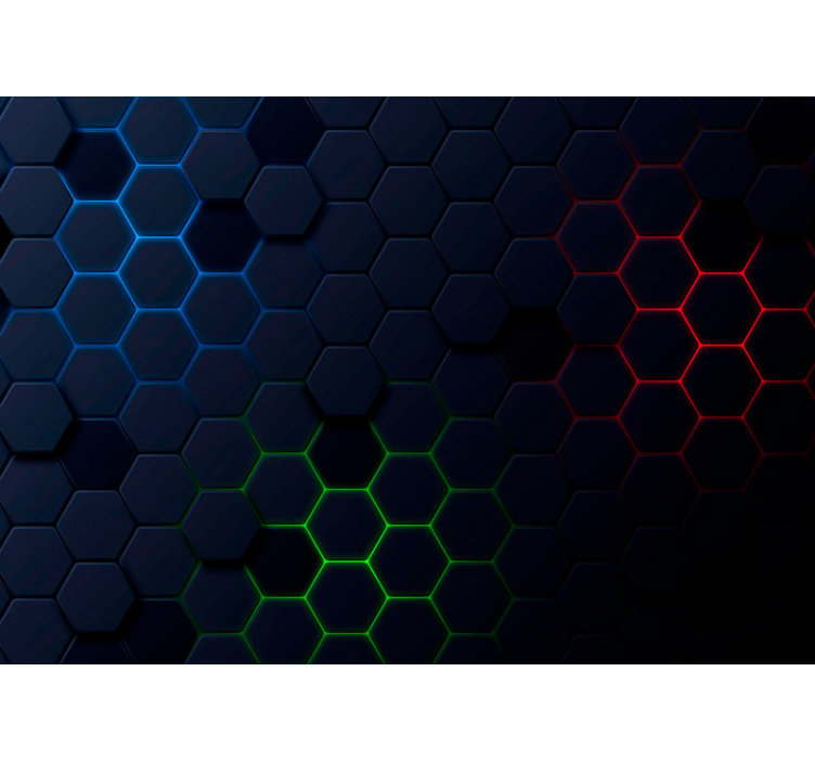 Persiana enrollable negra patrón hexagonal 3d oscuro - TenVinilo