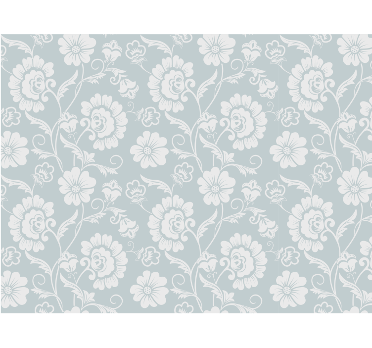 Persiana enrollable gris con patrón floral elegante - TenVinilo