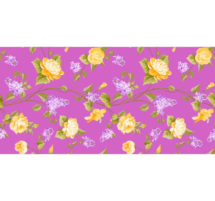 Persiana enrollable morada patrón floral en flores - TenVinilo