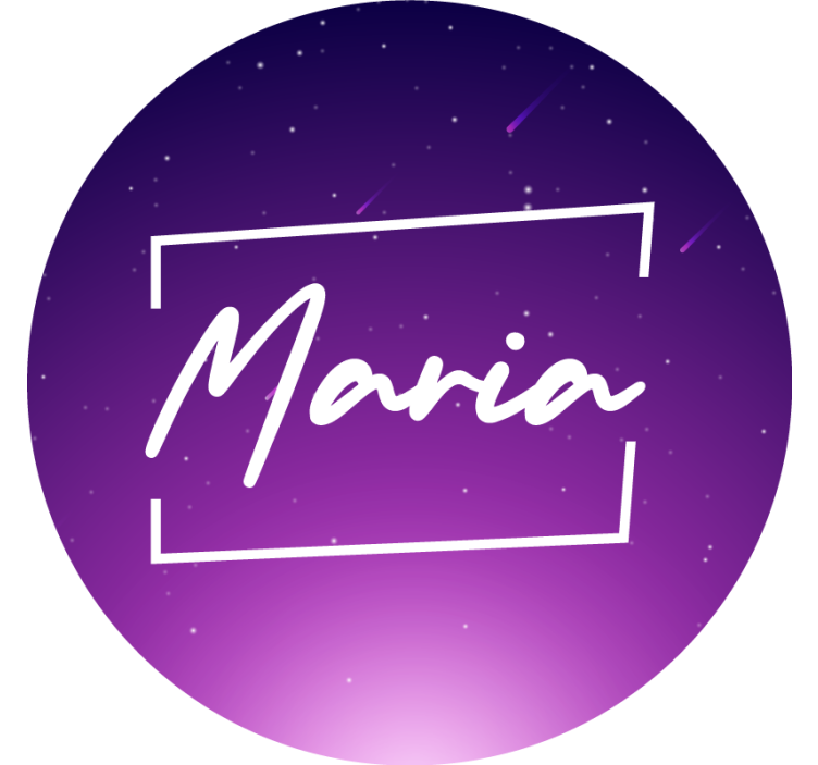 Persiana enrollable morada galaxia púrpura con nombre - TenVinilo
