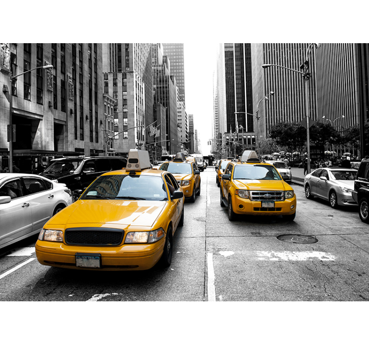 Persiana enrollable salón taxi de nueva york - TenVinilo