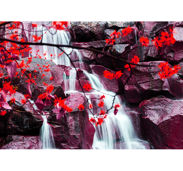 Persiana enrollable salón cascada naturaleza primavera - TenVinilo