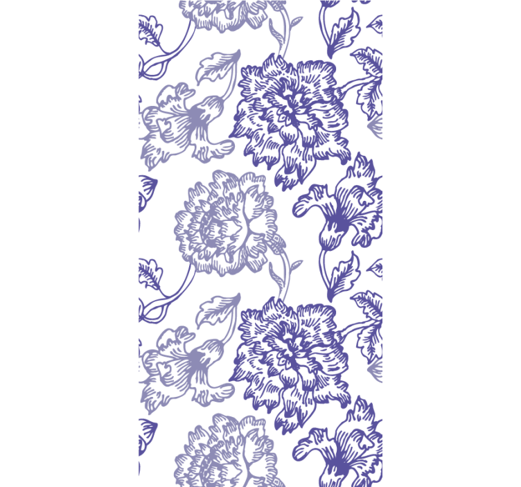 Persiana enrollable azul con elegantes patrones florales - TenVinilo