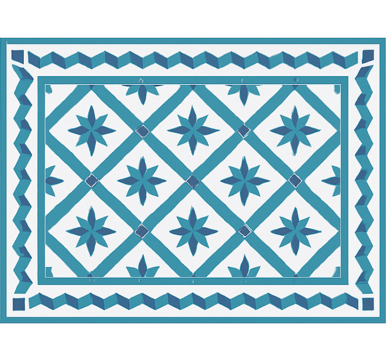 Persiana enrollable azul azulejos de estrellas geométricas - TenVinilo