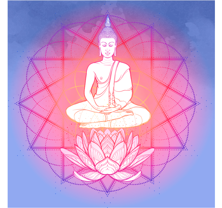 Persiana enrollable salón mandala buda meditando - TenVinilo