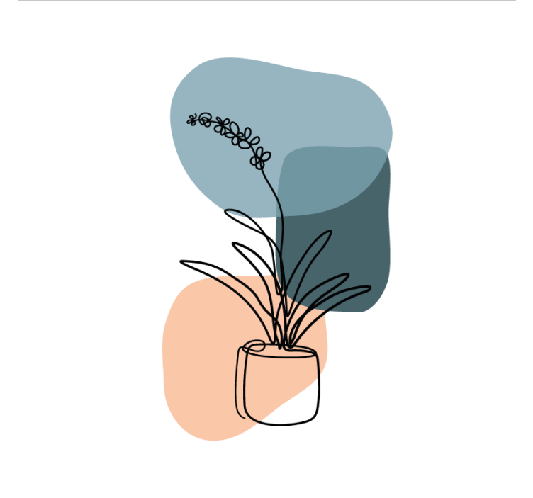 Persiana enrollable salón diseño de orquídeas minimalista - TenVinilo