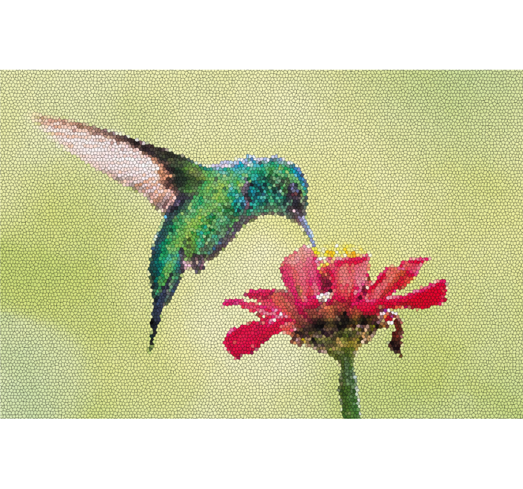 Persiana enrollable salón mosaico de pájaros coloridos - TenVinilo