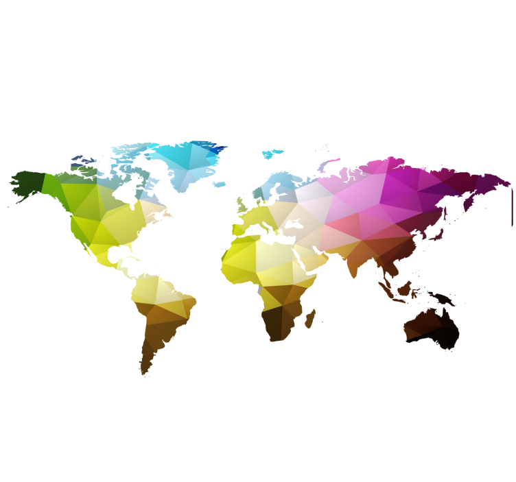 Persiana enrollable salón mapa mundial triangular - TenVinilo