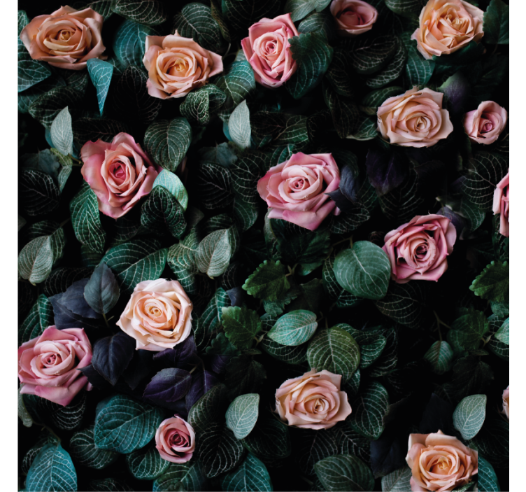 Persiana enrollable salón flores rojas - TenVinilo