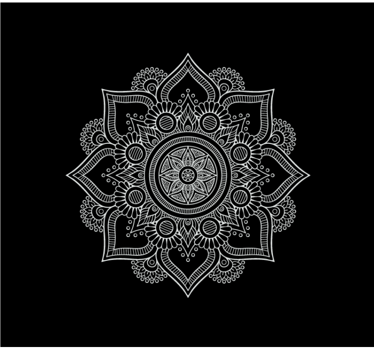 Persiana enrollable salón mandala blanco y negro - TenVinilo