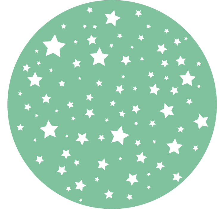 Persiana enrollable verde estrellas verdes redondas - TenVinilo