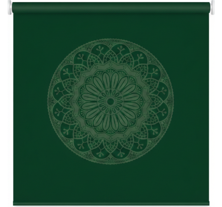 Persiana enrollable verde patrón mandala verde - TenVinilo