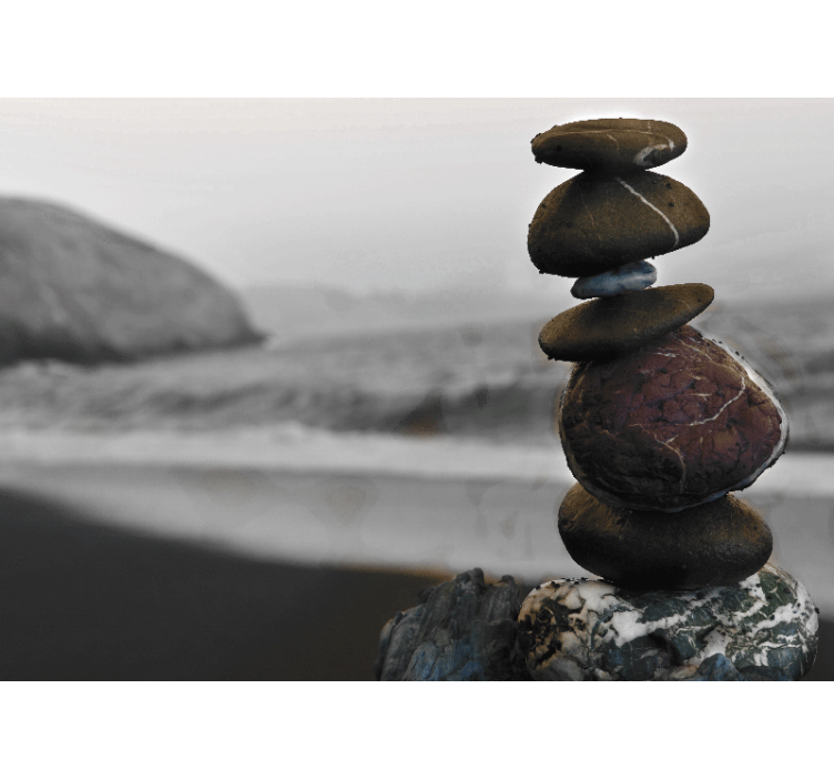 Persiana enrollable salón zen torre de rocas - TenVinilo