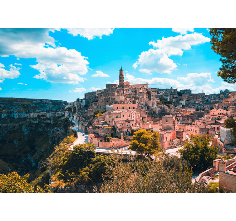 Persiana enrollable salón paisaje urbano de matera - TenVinilo