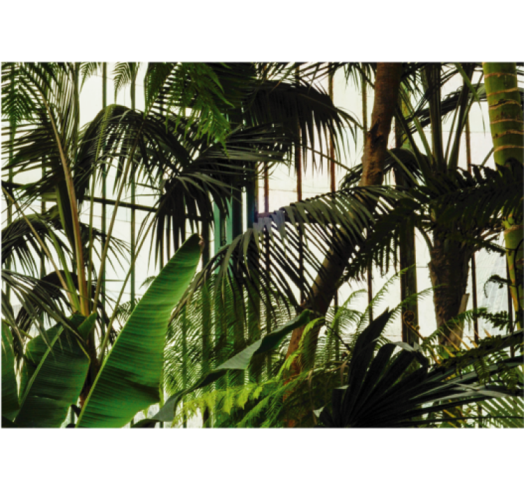 Persiana enrollable salón plantas verdes de pared - TenVinilo