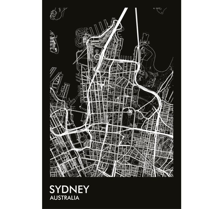 Persiana enrollable salón mapa de sídney - TenVinilo