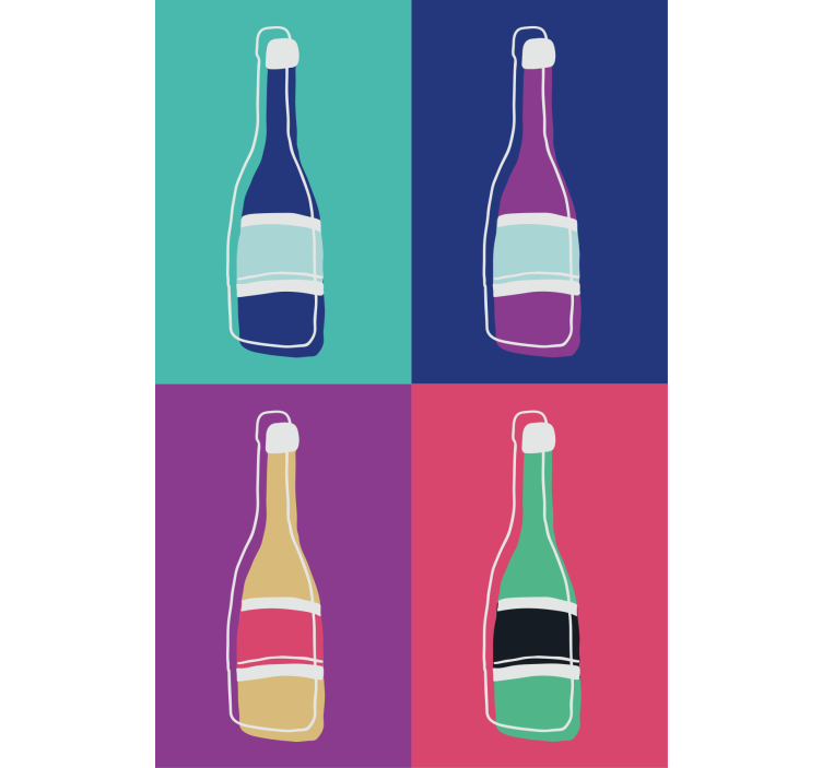 Persiana enrollable salón botellas de champán pop art - TenVinilo