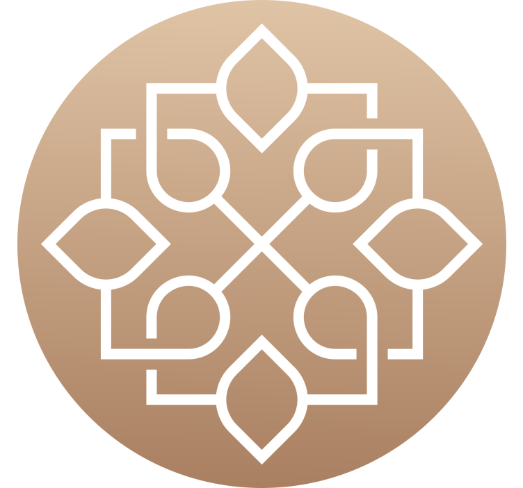 Persiana enrollable beige diseño mandala líneas geométricas - TenVinilo