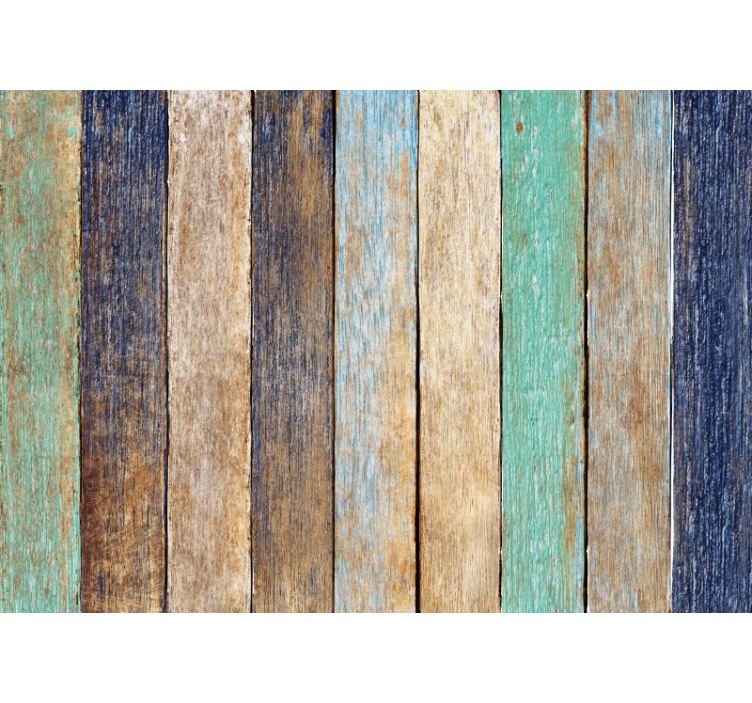 Persiana enrollable para cuarto tablas de madera coloridas - TenVinilo