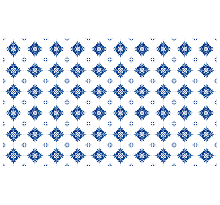 Persiana enrollable para cuarto azulejo azul vintage - TenVinilo