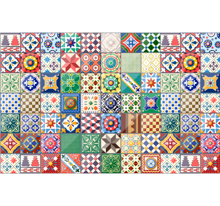 Persiana enrollable para cuarto azulejos verdes mexicanos - TenVinilo