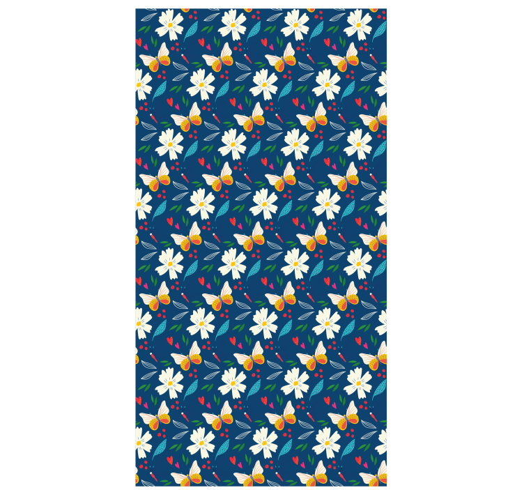 Estor infantil Diseño floral con mariposas - TenVinilo