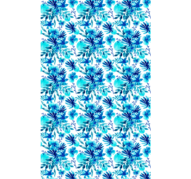 Persiana enrollable flores tema azul vivo - TenVinilo