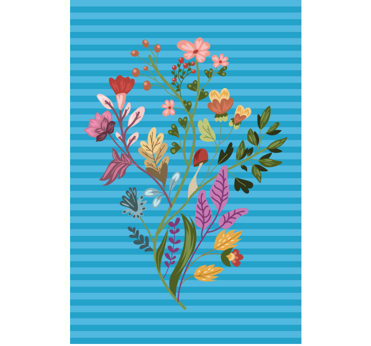 Persiana enrollable floral arreglo botánico - TenVinilo