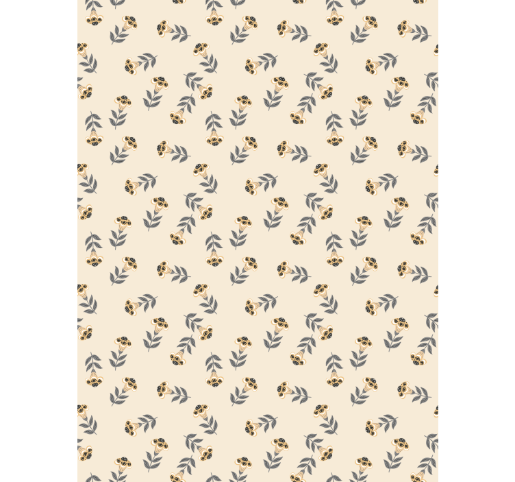 Persiana enrollable flores patrón minimalista beige - TenVinilo