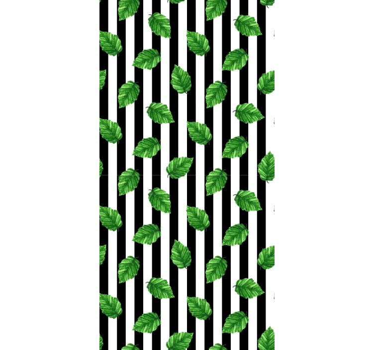 Persiana enrollable flores patrón de rayas de hojas - TenVinilo