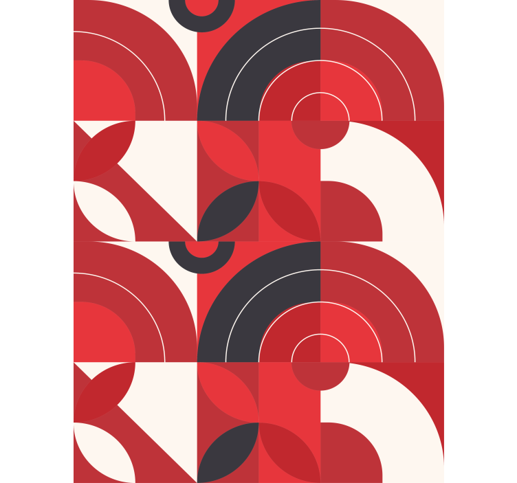 Persiana enrollable moderno círculos rojos geométricos - TenVinilo