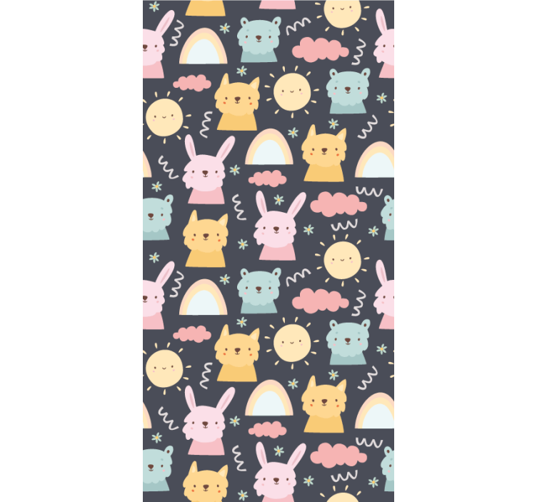 Persiana enrollable divertido patrón de animales juguetones - TenVinilo