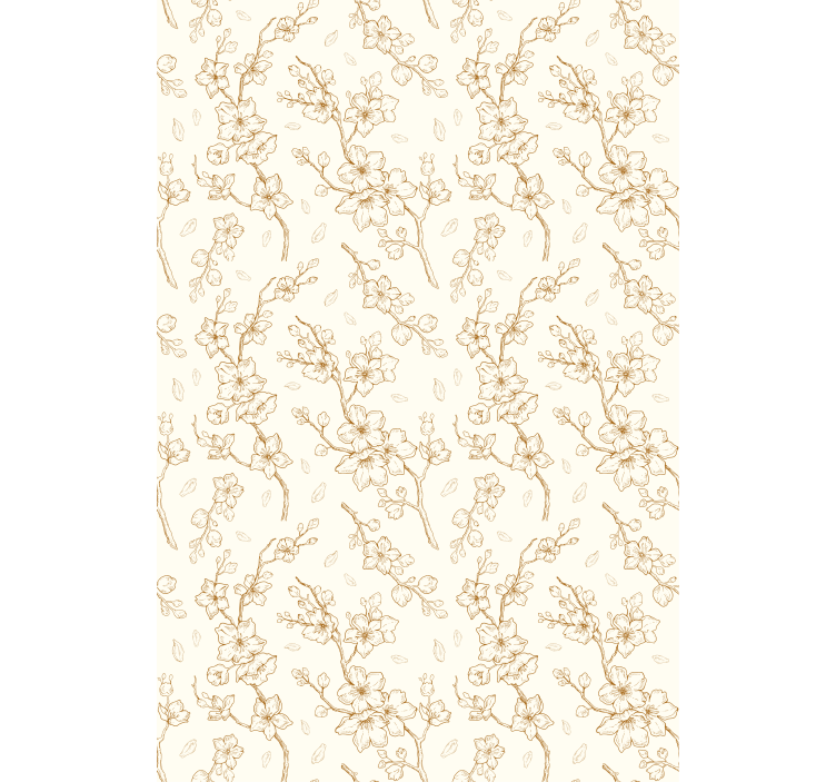 Persiana enrollable flores patrón de flores beige simple - TenVinilo