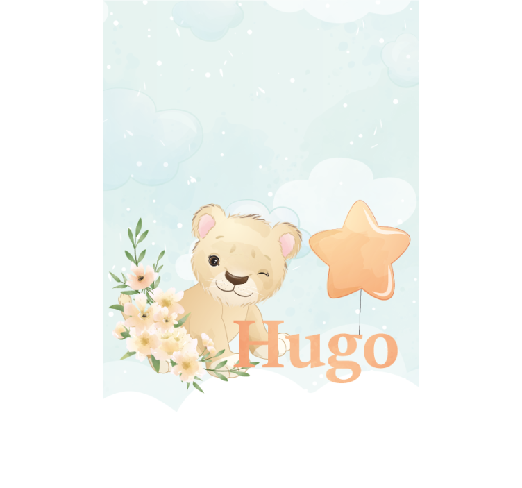 Persiana enrollable para bebé cachorro de león personalizado - TenVinilo