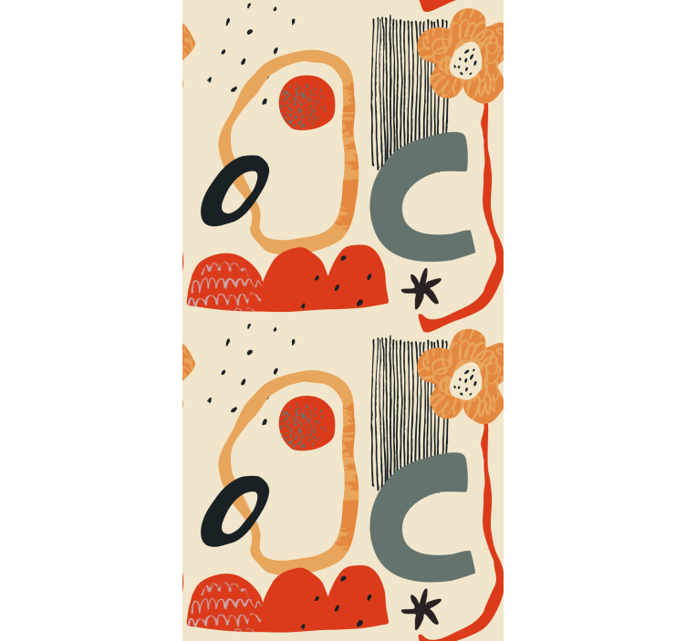 Persiana enrollable composición floral abstracta - TenVinilo