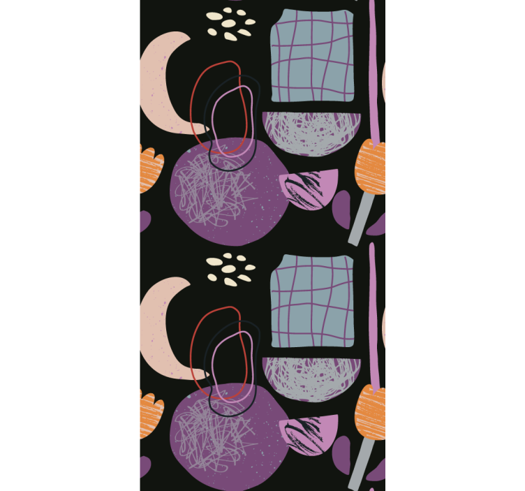 Estor dibujos Abstracción de collage violeta - TenVinilo