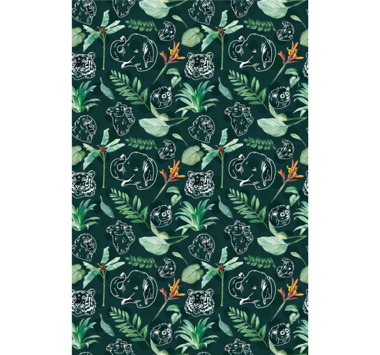 Persiana enrollable animales dibujo de animal floral - TenVinilo