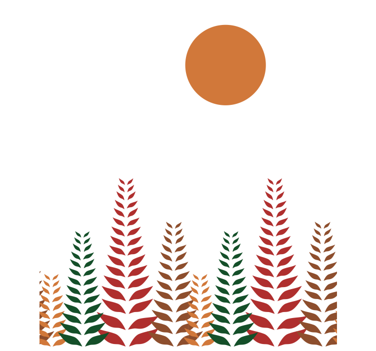 Persiana enrollable moderno follaje retro y sol - TenVinilo