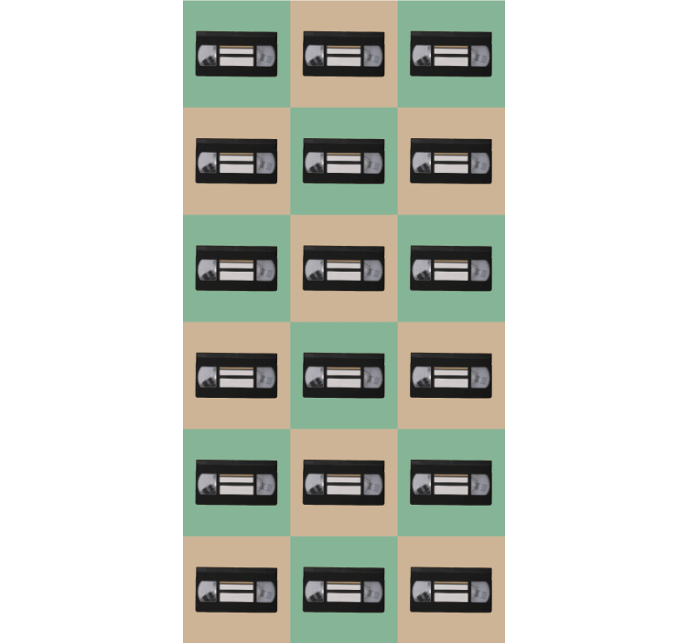Persiana enrollable vintage patrón de cinta retro - TenVinilo