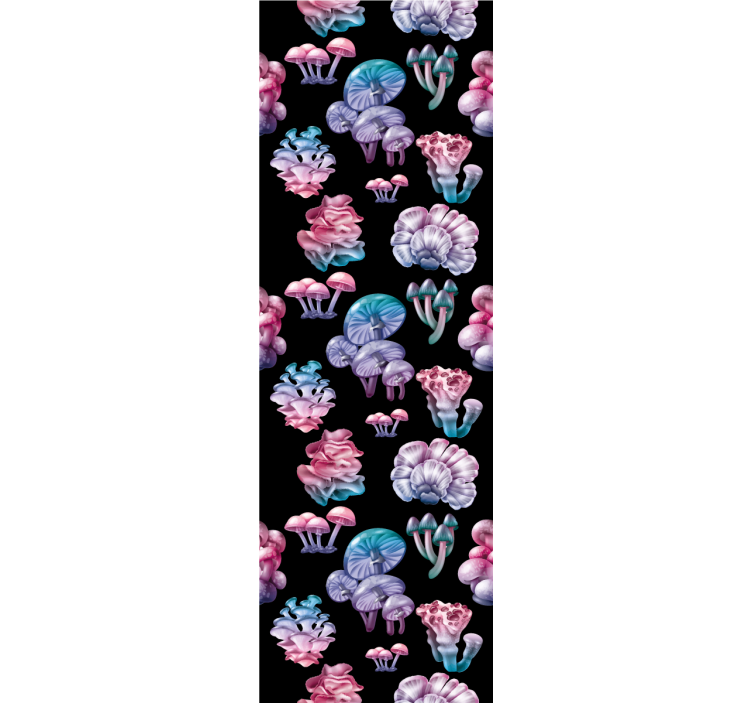 Persiana enrollable patrones de hongos coloridos - TenVinilo